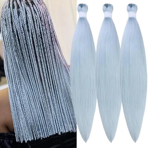 Vista 43 de Cabello trenzado para niños preestirado de 16 pulgadas, color negro para niños, trenzas sin nudos