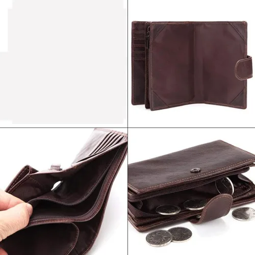 Vista 3 de Walnut Cartera de cuero vegano con cartera larga y cartera grande