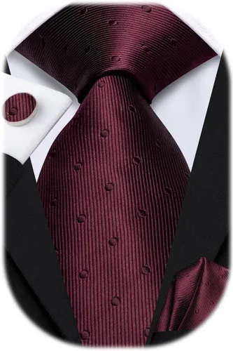 Vista 39 de Hi-Tie Conjunto de corbatas de seda con estampado paisley para hombre, pañuelo de bolsillo y gemelos, conjuntos de corbata formal para negocios a