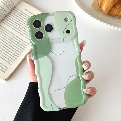 Vista 59 de DEFBSC Funda para iPhone 15 con bonito diseño ondulado, color negro