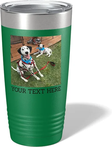 Vista 11 de Vaso personalizado de 20 onzas (17 colores) con foto impresa con aislamiento térmico de acero inoxidable recubierto de polvo con tapa, regalo