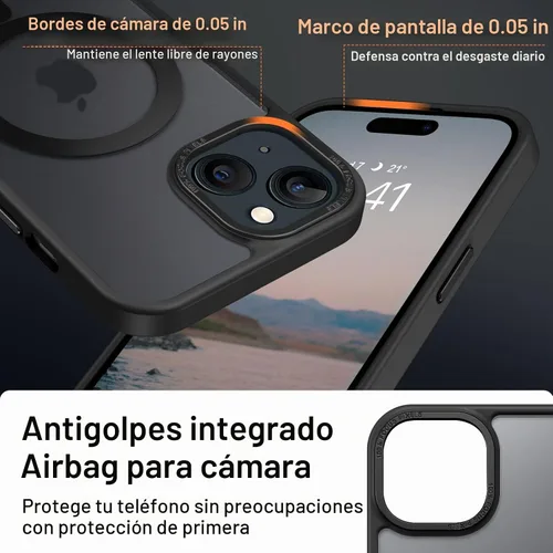 Vista 5 de BENTOBEN Compatible con iPhone 15 Plus, Funda de teléfono magnética translúcida mate delgada a prueba de golpes [Compatible con MagSafe] Funda
