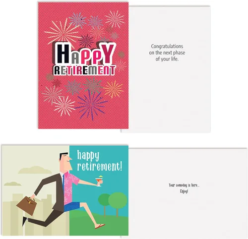 Vista 2 de Better Office Products Paquete de 2 tarjetas de jubilación con sobres, felicitaciones por tu jubilación, tarjetas grandes (5 x 7 pulgadas), 2