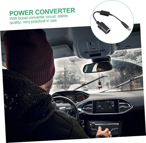 Vista 7 de SHOWERORO Adaptador convertidor de enchufe USB a encendedor con circuito de impulso de 11.81 pulgadas, cable de 12 V, fuente de alimentación