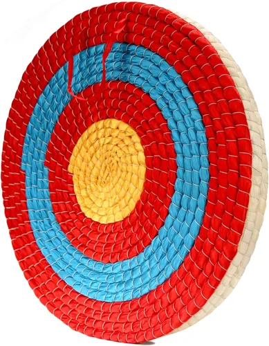 Vista 17 de Objetivos de tiro al arco Dostyle tradicionales de paja sólida redonda con cara de cuerda de tres capas para práctica de tiro con arco