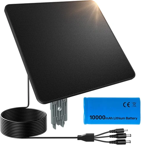 Vista 11 de KJK Panel solar de 6 W para cámara de anillo, cargador de panel solar de cámara de rastro con batería de 5000 mAh para cámara de juegos y cámara