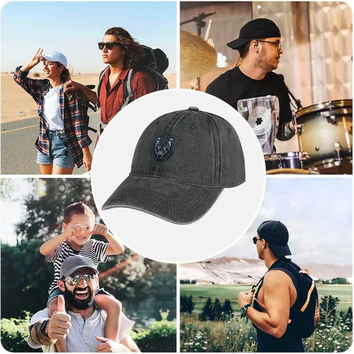 Vista 3 de Sombrero de béisbol de lobo vikingo para hombre, nórdico mito Odin Fenrir impresión 3D gorra para exteriores, casqueta de protección UV resistente