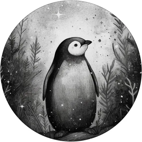 Vista 3 de PopSockets PopGrip estándar de pingüino floral vintage
