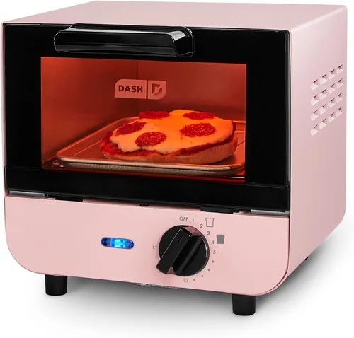 Vista 10 de Dash Mini horno tostador Pequeño horno tostador para dormitorios, apartamentos y cocinas pequeñas, dial temporizador ajustable con apagado