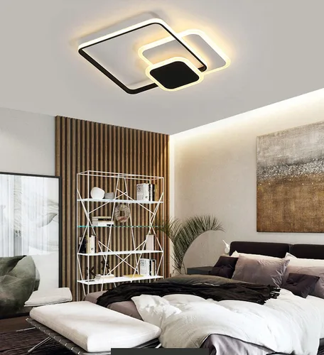 Vista 3 de Lámpara de techo LED regulable moderna cuadrada de montaje empotrado lámpara de techo acrílico lámpara accesorios dormitorio cocina sala de estar