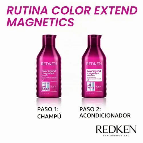 Vista 3 de Redken Color Extend Magnetics Shampoo & Conditioner For Color-Treated Hair - Gently Cleanses & Protects Color With Amino Acid