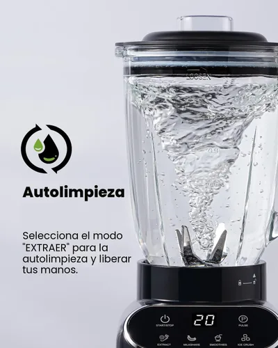 Vista 7 de GDOR Licuadora profesional de 1200 W con 5 programas inteligentes Licuadora de encimera de alta velocidad para batidos y batidos, tarro de vidrio