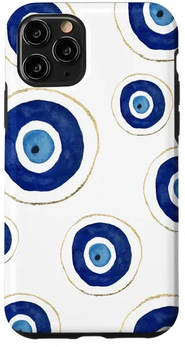 Vista 29 de Funda para teléfono con diseño de amuleto contra el mal de ojo, color blanco para iPhone 17
