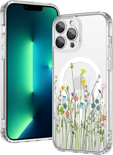 Vista 23 de OOK Magnetic for iPhone 17 Case Clear Pretty Flower Girls Women [Not Yellowing][Screen Protector] [ MagSafe Compatible] with Full Camera Lens