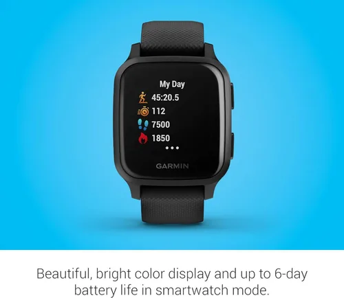 Vista 6 de Garmin Venu Sq Music - Reloj inteligente con GPS y pantalla táctil brillante, cuenta con música y hasta 6 días de duración de la batería