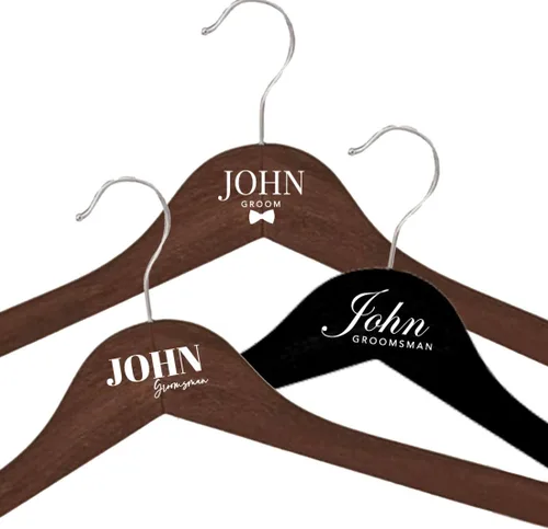 Vista 9 de Andaz Press Percha de novia personalizada, madera blanca de primera calidad para vestido de novia, vestidos de dama de honor, fiesta nupcial, regalo
