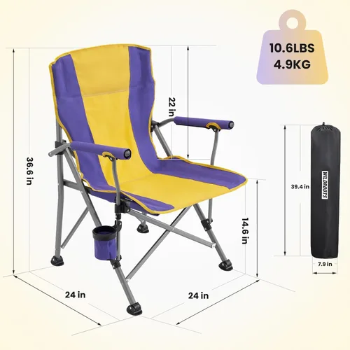 Vista 2 de WILDROOTS Silla de camping resistente, silla plegable acolchada duradera