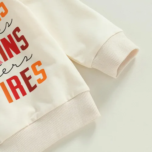 Vista 5 de Disfraz de Halloween para bebé, sudadera de calabaza con cuello redondo, suéter de manga larga, ropa de otoño