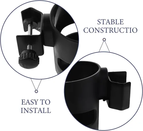 Vista 3 de KICHOUSE Soporte para micrófono Soporte para vasos de bebida: Accesorio de soporte para botella de agua con abrazadera - Base de accesorios