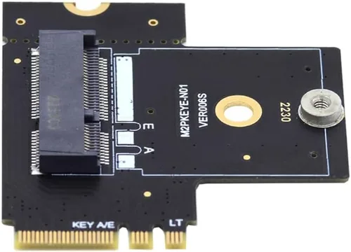 Vista 9 de xiwai NGFF Key A+E macho a PCI Express Riser Adaptador hembra en ángulo recto 90 grados Adaptador de perfil bajo Tarjeta de extensión Riser
