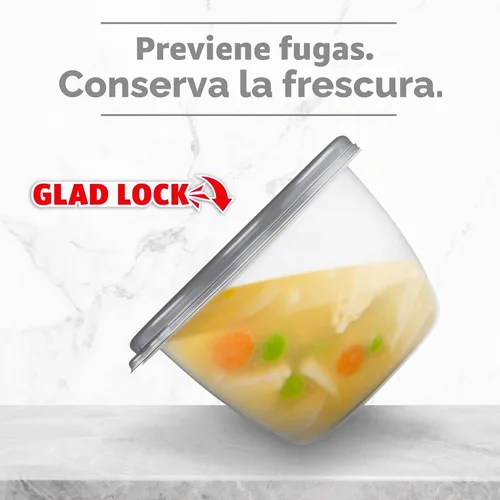 Vista 6 de Mini recipientes de almacenamiento de alimentos redondos Glad Ware Home , pequeños recipientes de alimentos para almacenar 4 onzas, 8