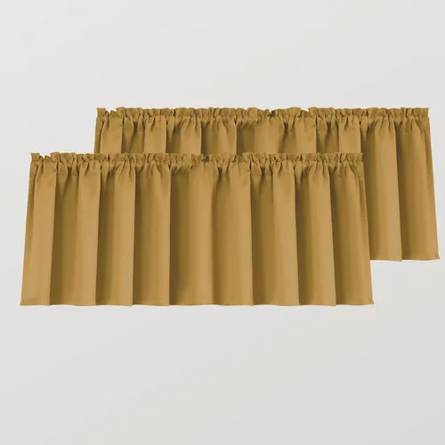 Vista 21 de Cortinas con cenefa beige de Mrs.Naturall para ventanas de 36x16 pulgadas de largo