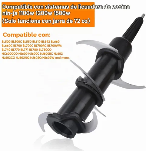 Vista 3 de Cuchilla de repuesto para licuadora Ninja, 6 cuchillas Ninja Blender piezas de repuesto compatibles con Nin-ja Kitchen System 1100 para Ni-nja 72 oz