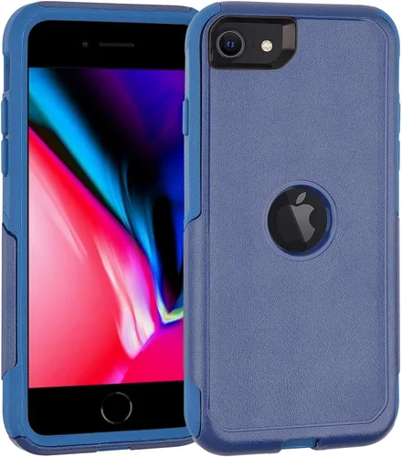 Vista 9 de Funda de teléfono para iPhone SE 2020/2022 de 2 capas resistente a prueba de golpes, con bolsillos, a prueba de caídas, para iPhone SE 3ª y 2ª Negro