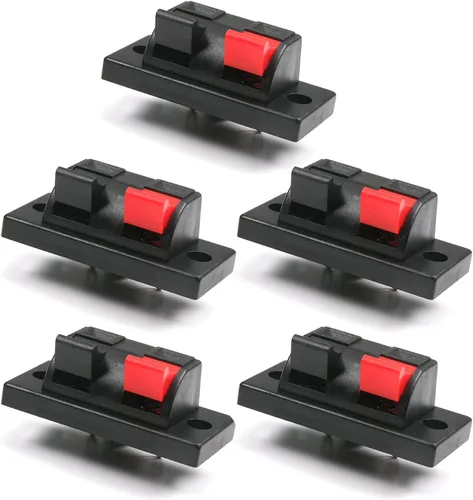 Vista 9 de Fielect 16 unids WP2-3 Clip de conexión de resorte de altavoz Terminales de 2 vías Bloque de tira Abrazadera de unión Clip de prueba Jack Socket