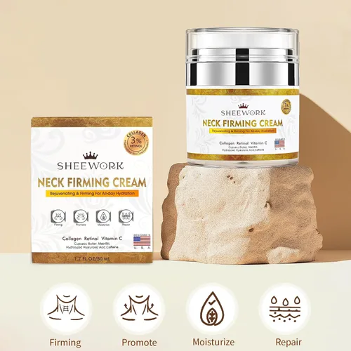 Vista 2 de Crema reafirmante para el cuello, aprieta y levanta la crema para el cuello, la crema para apretar el cuello mejora la flacidez, el estiramiento