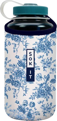 Vista 99 de Sok It BotlSok Funda para botella de agua con cubierta de neopreno aislante (Floral abstracto, se ajusta a CamelBak o Nalgene de 12 onzas)
