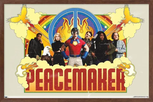 Vista 10 de Trends International DC Comics TV Peacemaker - Póster de pared de grupo, 22.4 pulgadas de largo x 14.7 pulgadas, versión enmarcada de madera