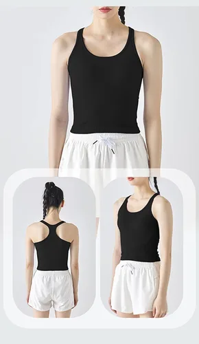 Vista 88 de sphinx cat - Camiseta corta de entrenamiento para mujer, camiseta sin mangas, acanalada, con espalda cruzada y brasier integrado