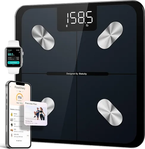 Vista 5 de Etekcity Báscula de cocina de alimentos + báscula inteligente Etekcity para peso digital y grasa corporal