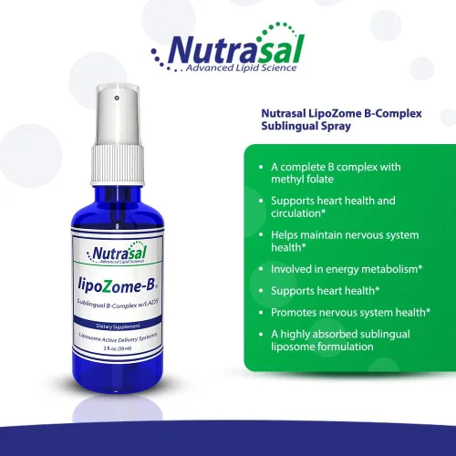 Vista 3 de Nutrasal LipoZome B-Complex Sublingual Spray - 2 onzas líquidas