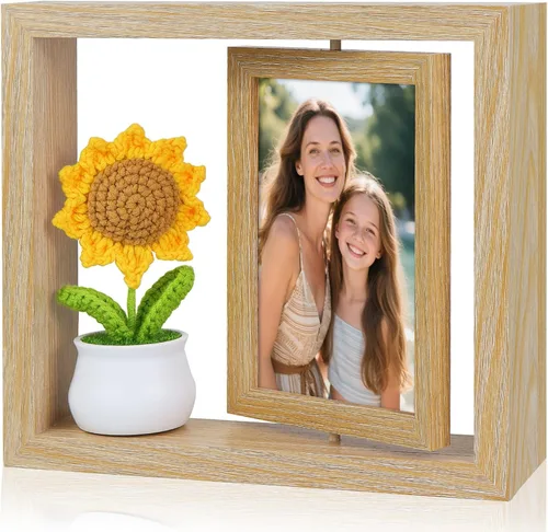 Vista 11 de ZEEYUAN Marco de fotos plegable con bisagras de 4 x 6 y 5 x 7 pulgadas, regalos para mamá madre, día de la madre, regalos para mamá de hija hijo