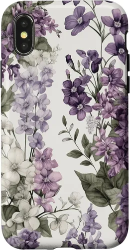 Vista 5 de White Violet Purple Lavender Lilac Floral Funda de flores botánicas para iPhone 17