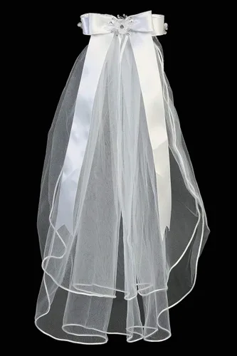 Vista 3 de Swea Pea Lilli Girls First Communion Veil - White Holy 1st Communion Headpiece with