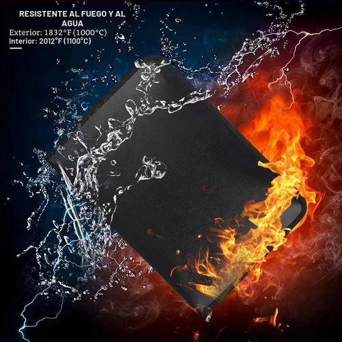 Vista 5 de ENGPOW Carpeta de archivos expandible ignífuga, bolsa organizadora de Negro