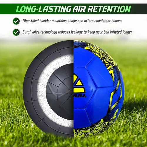 Vista 3 de VIZARI Toledo Balón de fútbol Entrenamiento al aire libre y divertido fútbol para niños, niñas, jóvenes y niños pequeños Ideal para todos