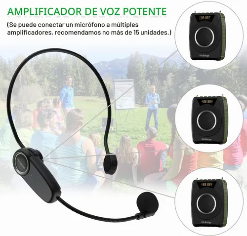 Vista 7 de Amplificador de voz impermeable con micrófono inalámbrico M801 20W