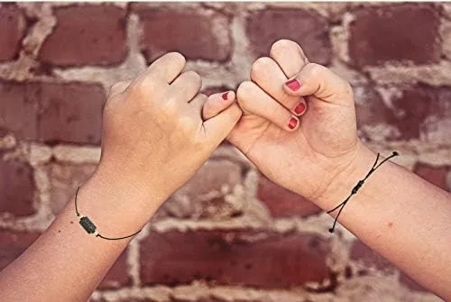 Vista 6 de Pulseras de regalo para madre e hija, pulsera de mejor amiga, rosa pomise a juego para parejas, pulseras familiares para mujeres y niñas, Cobre, otro