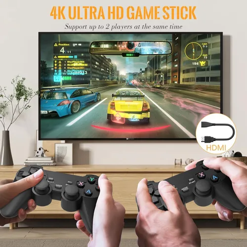 Vista 2 de New Retro Gaming Console,Video Games Built-in 20,000+Classic Games,15 Classic Emulators,4K HDMl Output and 2.4GHz Game Stick Pro,Plug & Play