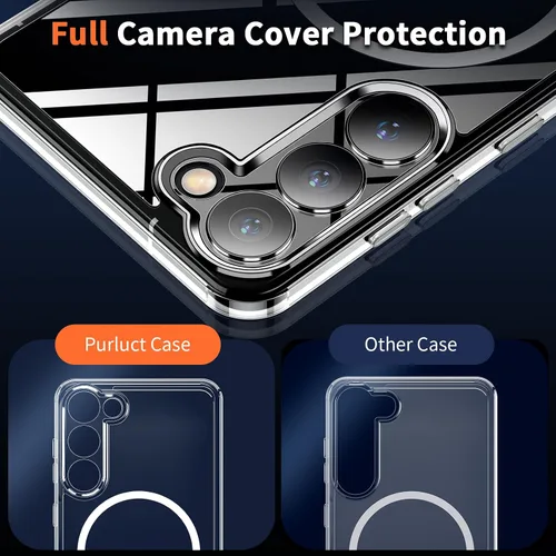Vista 3 de Funda magnética diseñada para Samsung Galaxy S23+ Plus [compatible con MagSafe], protección contra caídas de grado militar [nunca amarillento] Funda