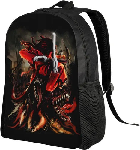 Vista 2 de Anime Hellsing - Mochila ligera unisex a la moda, casual, bolsa de viaje, Negro -, Mochilas de mochila