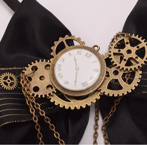 Vista 5 de BLESSUME Steampunk - Pajarita gótica para disfraz, accesorio retro vintage