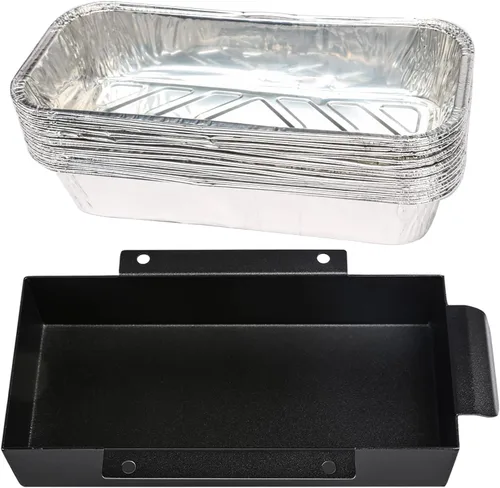 Vista 17 de Uniflasy Bandeja de Grasa con Bandeja Colectora y Forro de Papel Aluminio Universal Compatible con Nexgrill, Dynaglo, Cuisinart, Charbroil, Kenmore