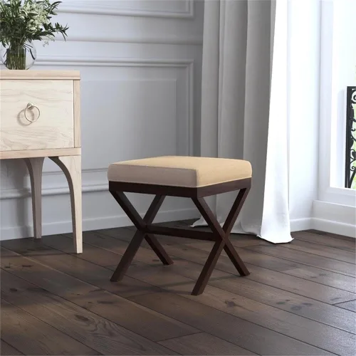 Vista 5 de Hillsdale Morgan - Taburete tapizado sin espalda para sala de maquillaje o baño, color espresso