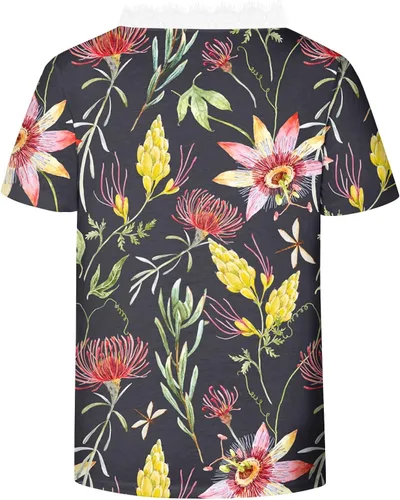 Vista 5 de Spring Beautiful Short Sleeve Blouse Lady Office Extra Long Thin Deep V Neck Fit Geometric Lightweight Shirts