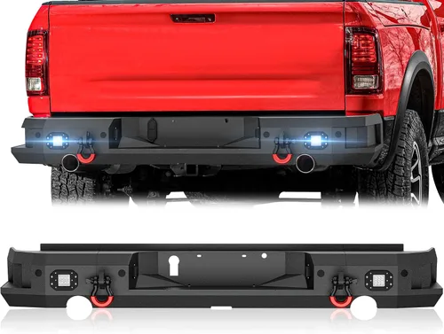 Vista 25 de YZONA Parachoques delantero y trasero compatible con Land Rover Discovery 2 1999-2004 Parachoques Rock Crawler con placa de cabrestante, receptor